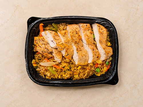 Arroz oriental con pollo